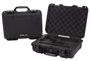 Nanuk 910CLASG1 910 Classic 2 Up Pistol Case Black Polymer with Latches & Closed-Cell Foam Padding 13.20" L X 9.20" W X 4.10 " H Interior