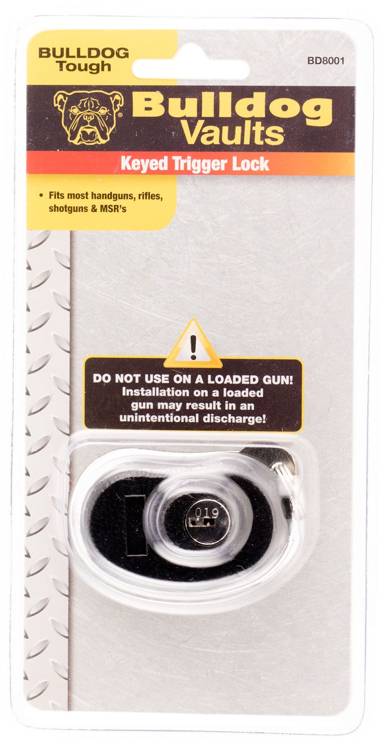 Bulldog BD8001 Trigger Lock Open with Key Black Metal Firearm Fit- Handgun/Rifle/Shotgun