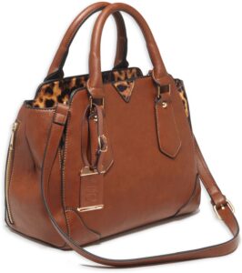 Bulldog BDP024 Satchel Purse with Holster Chestnut Leather for Small Autos & Revolvers Ambidextrous Hand