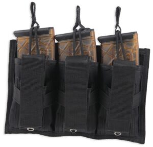 Bulldog BDT62 Tri-Double Magazine Pouch MOLLE Black Belt Loop Compatible with 30-Round Compatible with High Capacity