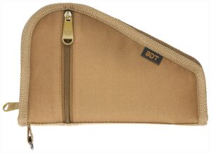 Bulldog BDT619T Deluxe Pistol Case with Pocket & Sleeve, Tan Water-Resistant Outer Shell, Impact-Resistant Padding, Heat-Resistant Quilted Lining