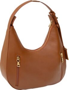 Bulldog Hobo Style Shoulder Bag - Cognac (10 per Case)
