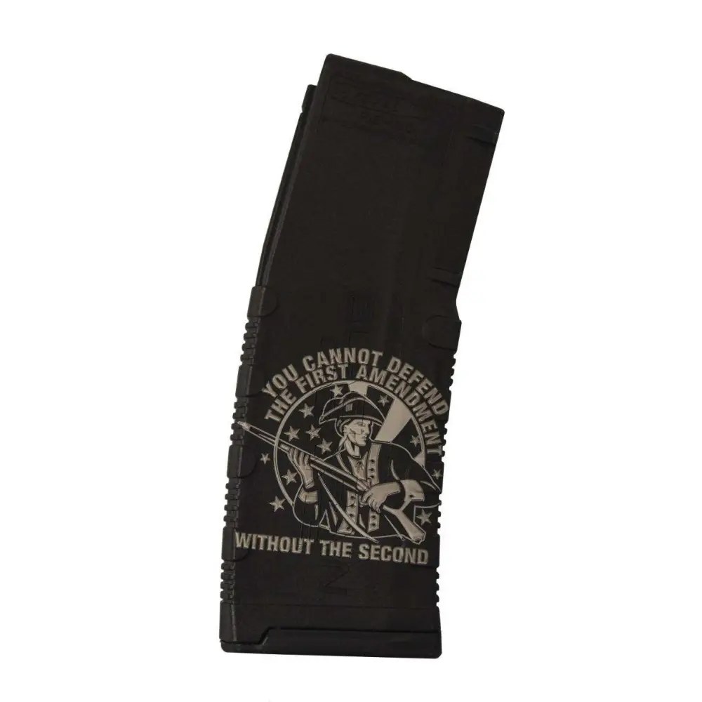 Black Rain Laser Etched Magazines 30-Round 2ND Amendment Defends the 1ST
