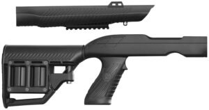 Adaptive Tactical AT02020 Tac-Hammer RM4 Black Synthetic, Adjustable Stock with Magazine Compartments, Stowaway Accessory Rail, Fits Ruger 10/22
