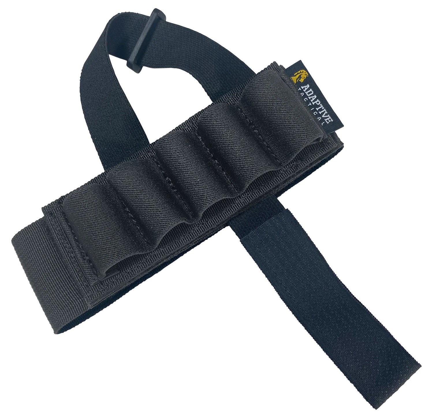 ADAPTIVE TACTICAL AT06400 Stock Mounted Shell Carrier 5-Round Shotshells Removable Black Nylon Non Slip Loops Adjustable Stock Fit