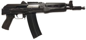 Zastava ZPAP85 AK Pistol 556 X 45 with Booster Dark Wood Top Rail Rear Rail Bulged Trunnion Chrome Lined 10.5IN Barrel ZP85556PA