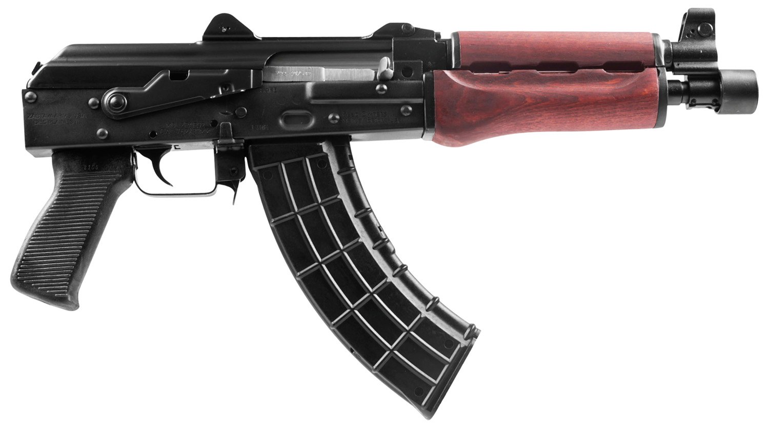 Zastava ZPAP92 AK Pistol 7.62X39 Serbian Red Handguards 1.5MM Receiver Buldged Trunnion Chrome Lined 10IN Barrel ZP92762SR - Image 2