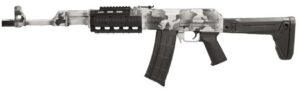 Zastava Pap M90 AK Rifle 5.56 Snow Camo Cerakote Withquad Rail Zhukov Stock Mapul Grip 18.5IN Chrome Lined Barrel 1.5MM Receiver Buldged Trunnion
