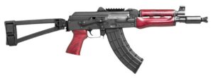 Zastava ZPAP92 AK Pistol 7.62 X 39 Mm with Booster Serbian Red Handguards/Pistol Grip Top Rail and Sb Tactical TF1913 Brace 1.5MM Receiver Buldged