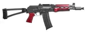 Zastava ZPAP85 AK Pistol 5.56 with Booster Serbian Red Handguards/Pistol Grip Top Rail and Sb Tactical TF1913 Brace 1.5MM Receiver Bulged Trunnion