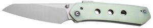Civivi Knives C22036-2 Vision FG 3.54" Folding Tanto Plain Satin Nitro-V Steel Blade, Natural G10 Handle