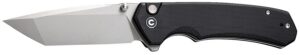 Civivi Knives C19059C-1 Brazen 3.46" Folding Tanto Plain Stonewashed D2 Steel Bladen Black Textured G10 Handle
