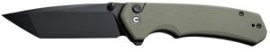 Civivi Knives C19059C-2 Brazen 3.46" Folding Plain Black D2 Steel Blade, OD Green Textured G10 Handle