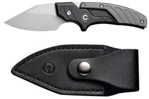 Civivi Knives C21036-3 Typhoeus 2.27" Adjustable Fixed Stonewashed Plain 14C28N Steel Blade, 3.98" Black/Gray Textured Aluminum Handle
