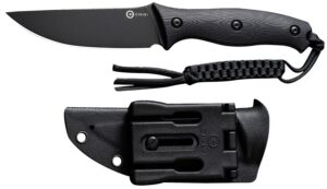 Civivi Knives C23041-1 Stormridge 3.92" Fixed Straight Back Plain Black Stonewashed Nitro-V Steel Blade, Black Textured G10 Handle