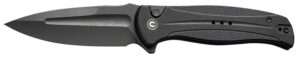 Civivi Knives C23053-1 Incindie 3.48" Folding Spear Point Plain Black Stonewashed 14C28N Steel Blade, Black Textured G10 Handle