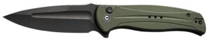 Civivi Knives C23053-2 Incindie 3.48" Folding Spear Point Plain Black Stonewashed 14C28N Steel Blade, OD Green Textured G10 Handle