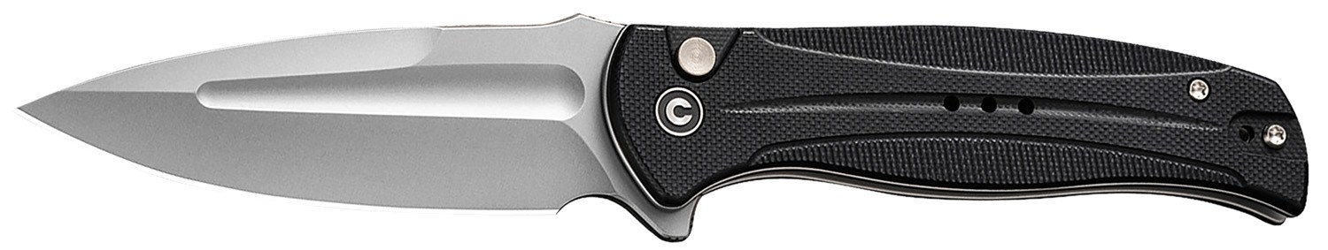 Civivi Knives C23053-3 Incindie 3.48" Folding Spear Point Plain Stonewashed 14C28N Steel Blade, Black Textured G10 Handle