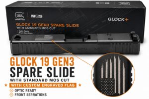 Glock Slide Only Silver Distressed Flag G19 (GEN3/MOS/FS) 79008 DTFLAG Camfour Exclusive