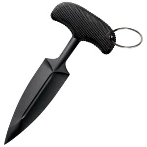 Cold Steel CS-92FPA FGX Push Blade I 3.50" Fixed Plain Black Textured Griv-Ex with Overmold Kray-Ex Handle