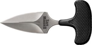 Cold Steel CS12DCST Safe Maker II 3.25" Fixed Spear Point Plain Stone Washed AUS-8A SS Blade/ Black Textured Kray-Ex Handle Includes Sheath