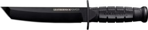 Cold Steel CS-39LSFCT Leatherneck 7" Fixed Plain Tanto Black Matte Powder Coat German D2 Steel Blade/Black Deep Checkered with Double Quillon Guard/