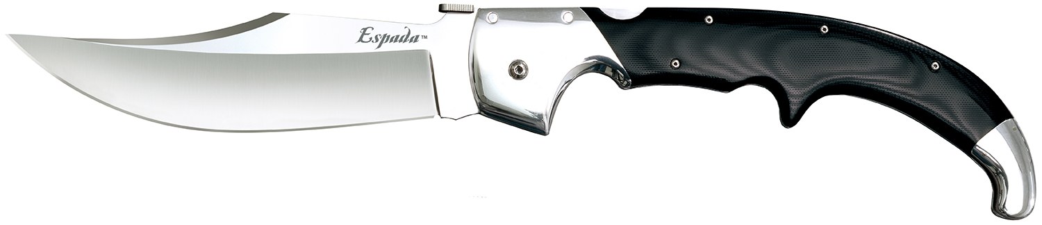 Cold Steel CS62MA Espada XL 7.50" Folding Clip Point Plain S35VN SS Blade/9.25" Black with Polished Bolsters G10 Handle Includes Belt Clip