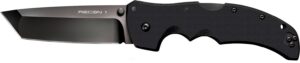 Cold Steel CS27BT Recon 1 4" Folding Tanto Plain DLC Coated American S35VN Blade/ Black Textured G10 Handle Includes Pocket Clip