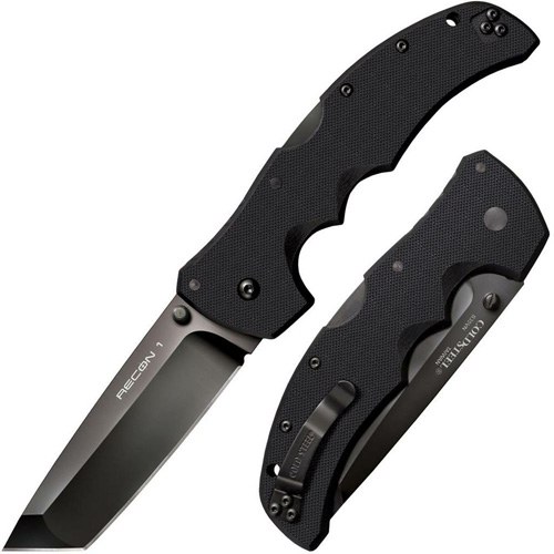 Cold Steel CS27BT Recon 1 4" Folding Tanto Plain DLC Coated American S35VN Blade/ Black Textured G10 Handle Includes Pocket Clip - Image 2