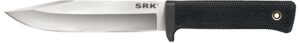 Cold Steel CS-35AN San Mai SRK 6" Fixed Plain Satin VG-10 San Mai Blade/Black Checkered with Finger Guard Kray-Ex Handle