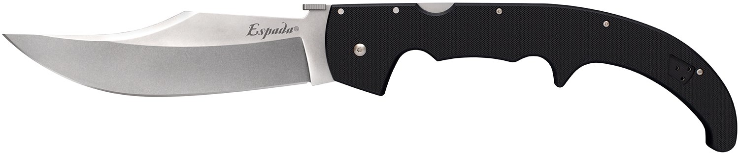 Cold Steel CS62MGC Espada XL 7.50" Folding Clip Point Plain AUS-10A SS Blade/9.25" Black with Polished Bolsters G10 Handle Includes Belt Clip