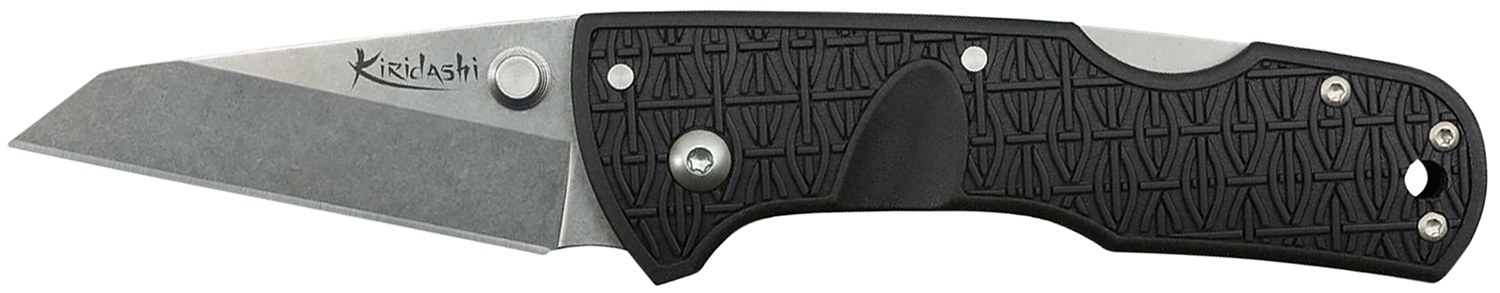 Cold Steel CS20KPL Kiridashi 2.50" Folding Sheepsfoot Plain 4116 Stainless Steel Blade/Black Griv-Ex Handle Includes Pocket Clip