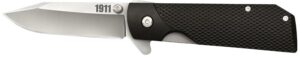 Cold Steel CS20NPJAA 1911 3" Folding Clip Point Plain 4034 SS Blade/Black Checkered Griv-Ex Handle Includes Pocket Clip