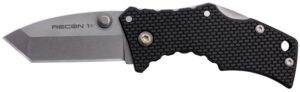 Cold Steel CS27DT Recon 1 Micro 2" Folding Tanto Plain Stonewashed 4034 SS Blade/ Black Griv-Ex Handle Includes Pocket Clip