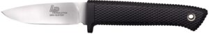 Cold Steel CS36LPMF Pendleton Mini Hunter 3" Fixed Plain Stonewashed AUS10A SS Blade, 3.63" Black Textured Kray-Ex Handle