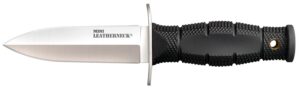Cold Steel CS39LSAC Leatherneck Double Edge Mini 3.50" Fixed Plain 8Cr13MoV SS Blade/3.25" Black Deep Checkered with Double Quillon Guard Kray-Ex