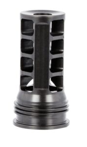 Huxwrx 1598 QD 338 Muzzle Brake Black with 3/4"-24 Tpi Threads & 2.30" OAL for 338 Cal AR-Platform