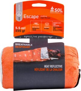 Survive Outdoors Longer 01401227 SOL Bivvy Warmth Waterproof Orange Aluminum-Coated Polyethylene