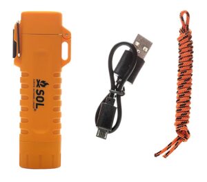Survive Outdoors Longer 01401243 Fire Lite Fuel Free Lighter Orange Plastic Includes USB Cable/Lanyard