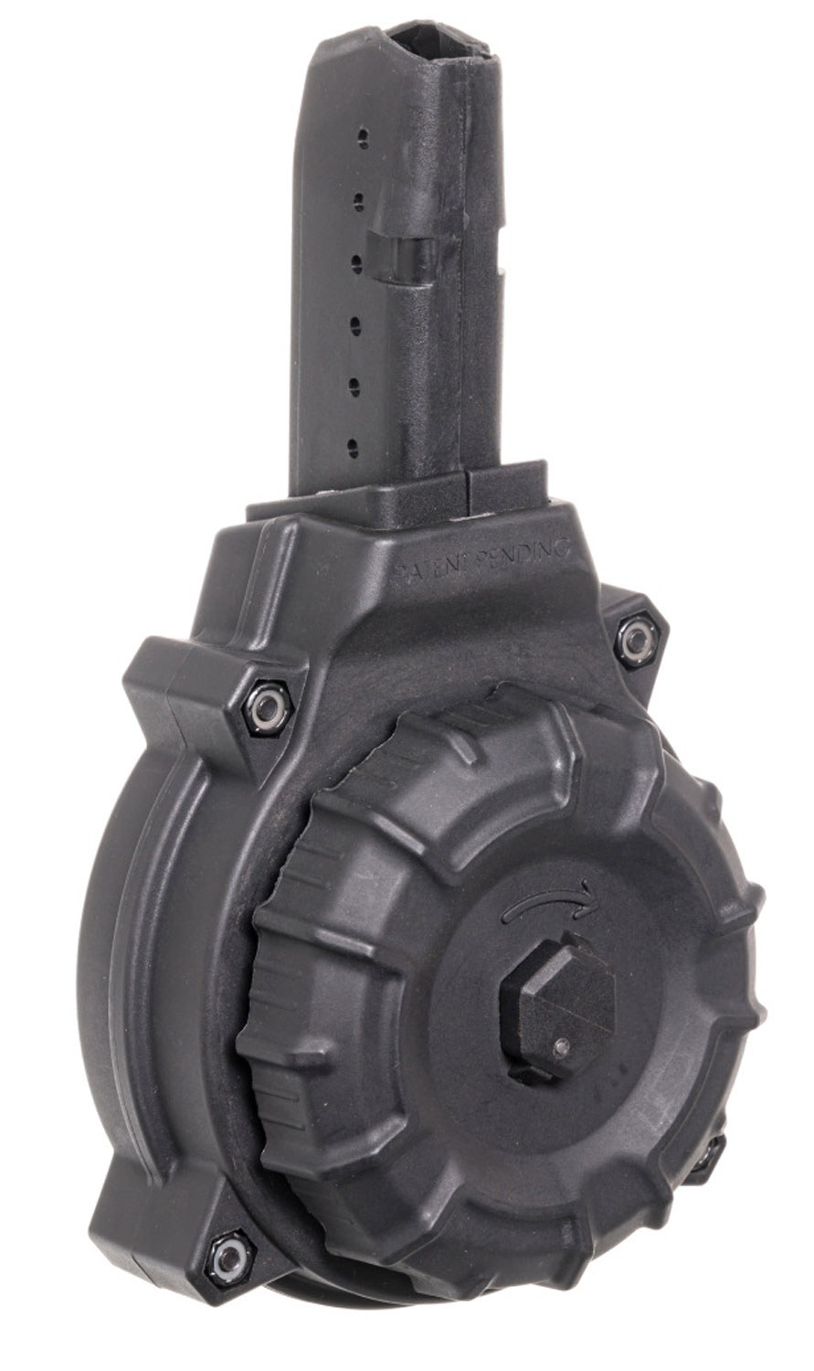 ProMag DRMA12 Standard 50-Round Drum 9mm Luger Fits AR-15 Compatible with Glock Style Magazines Black DuPont Zytel Polymer