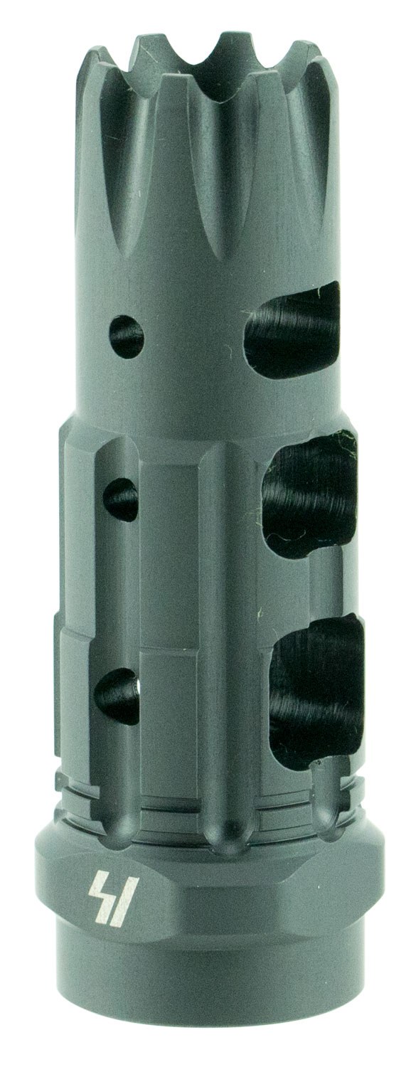 Strike Industries TCCOMP223 Triple Crown Comp Black Steel with 1/2"-28 Tpi Threads, 2.63" OAL & 0.85" Diameter for 223 Rem, 5.56x45mm NATO