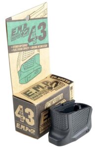 Strike Industries EMPG43B Enhanced Magazine Plate Made of Polymer with Black Finish & Extra Gripping Surface for Glock 43 Magazines (Adds 2-Round)