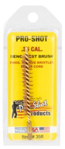 Pro-Shot 35R Bore Brush .35 Cal/ 9mm Rifle #8-32 Thread Bronze Bristles Brass Core