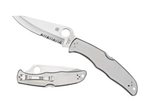 Spyderco C10PS Endura 4 3.85" Folding Plain Satin VG-10 SS Blade/Satin Stainless Steel Handle Includes Pocket Clip