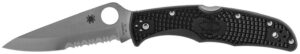 Spyderco C10PSBK Endura 4 Lightweight 3.75" Folding Drop Point Part Serrated VG-10 SS Blade Black Textured FRN Handle Includes Pocket Clip