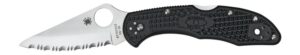 Spyderco C11SBK Delica 4 2.88" Folding Drop Point Serrated VG-10 SS Blade/Black Textured FRN Handle Includes Pocket Clip