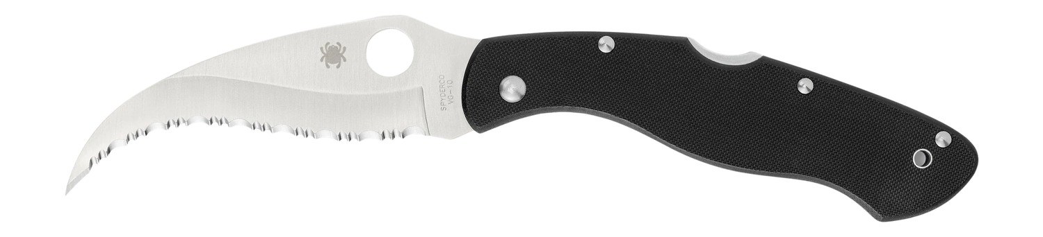 Spyderco C12GS Civilian CLIPIT 4.09" Folding Serrated Satin VG-10 SS Blade/ Black Textured G10 Handle Includes Pocket Clip - Image 2
