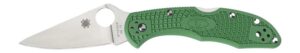 Spyderco C11FPGR Delica 4 Lightweight 2.88" Folding Drop Point Plain VG-10 SS Blade Green Bi-Directional Texturing FRN Handle Includes Pocket Clip