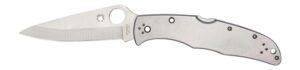 Spyderco C10P Endura II 3.88" Folding Drop Point Plain VG-10 Stainless Steel Blade/Stainless Handle