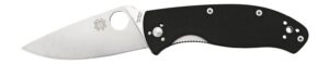 Spyderco C122GP Tenacious 3.39" Folding Drop Point Plain 8Cr13MoV SS Blade Black G10 Handle Includes Pocket Clip